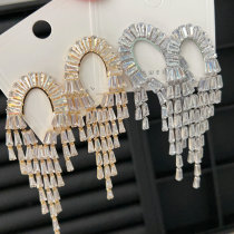 Blig pave crystal tassel earrings