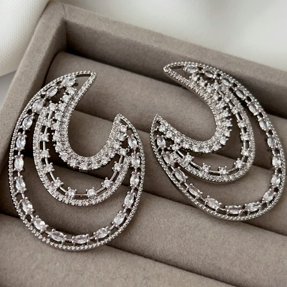 Pave zircon earrings