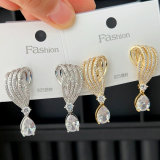 Pave s shape earrings