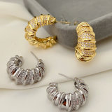 Pave twist hoop
