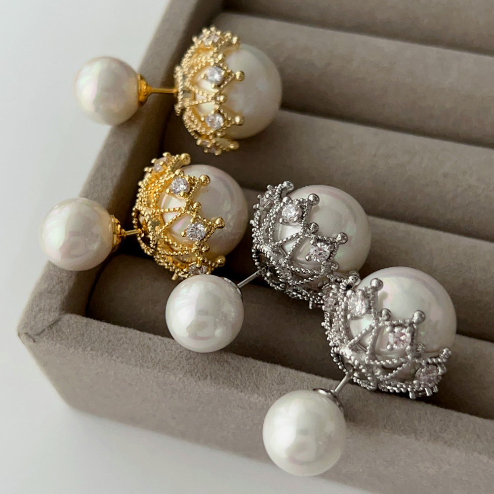 Pearl ball earrings