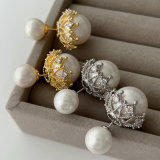 Pearl ball earrings