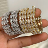 Pave three lin zircon hoop