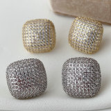 Pave square earrings
