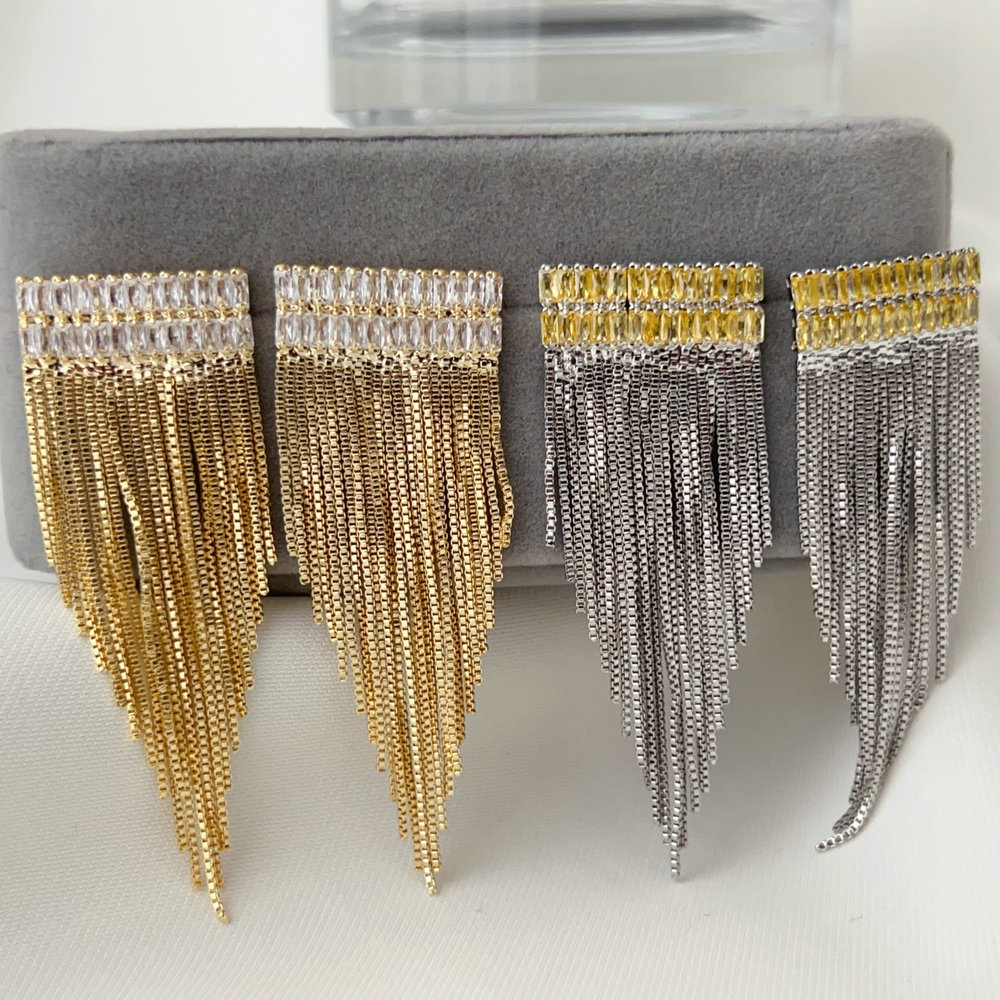Chain tassel earrings