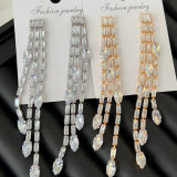Long crystal earrings
