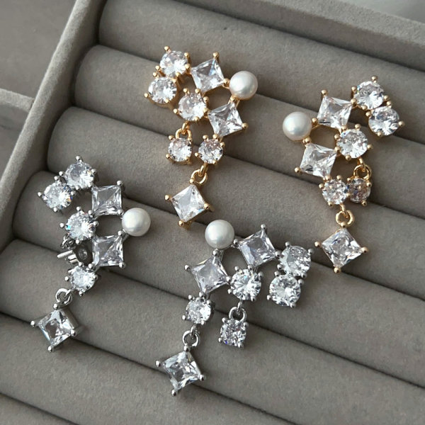 Pave zircon earrings