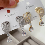 Pave s shape earrings