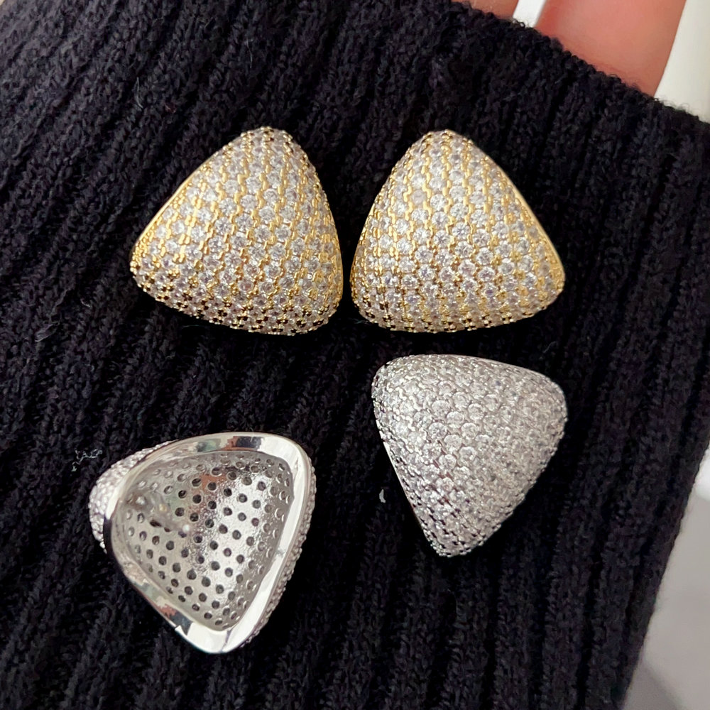 Pave triangle earrings