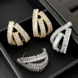 Pave fan earrings
