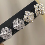 Pave dice earrings