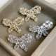 Pave bow earrings