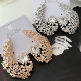 Pave flower earrings