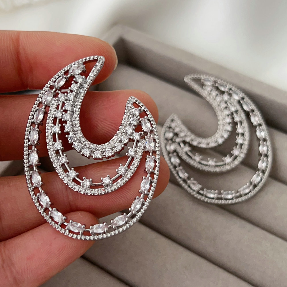 Pave zircon earrings