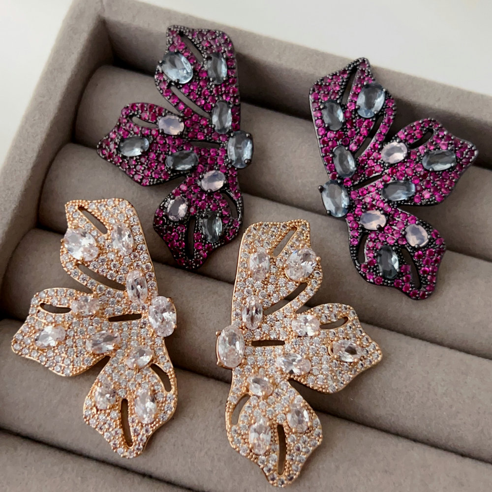 Pave Butterfly earrings