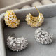 Pave moon earrings