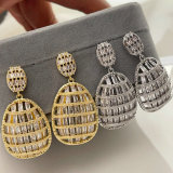 Pave oval earrings
