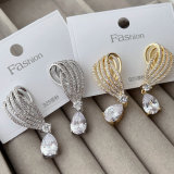 Pave s shape earrings