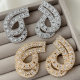 Pave crystal s shape earrings