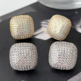 Pave square earrings