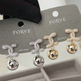 Cross ball earrings