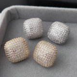 Pave square earrings