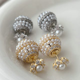 Pearl ball earrings