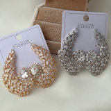 Pave flower earrings