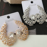 Pave flower earrings