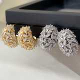 Pave moon earrings