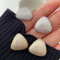Pave triangle earrings