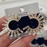 Pave fan earrings