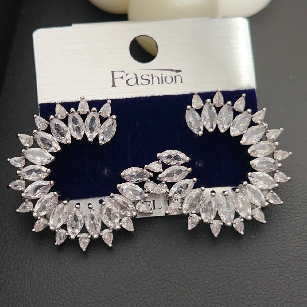 Pave zircon fine earrings