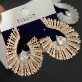 Pave zircon s shape earrings