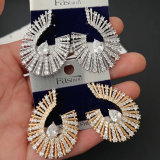 Pave zircon s shape earrings