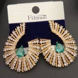 Pave zircon s shape earrings