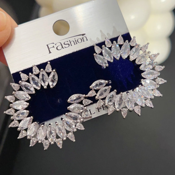Pave zircon fine earrings