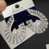 Pave zircon s shape earrings