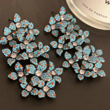 Pave chunky flower earrings