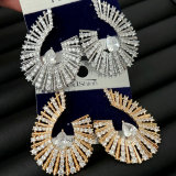 Pave zircon s shape earrings