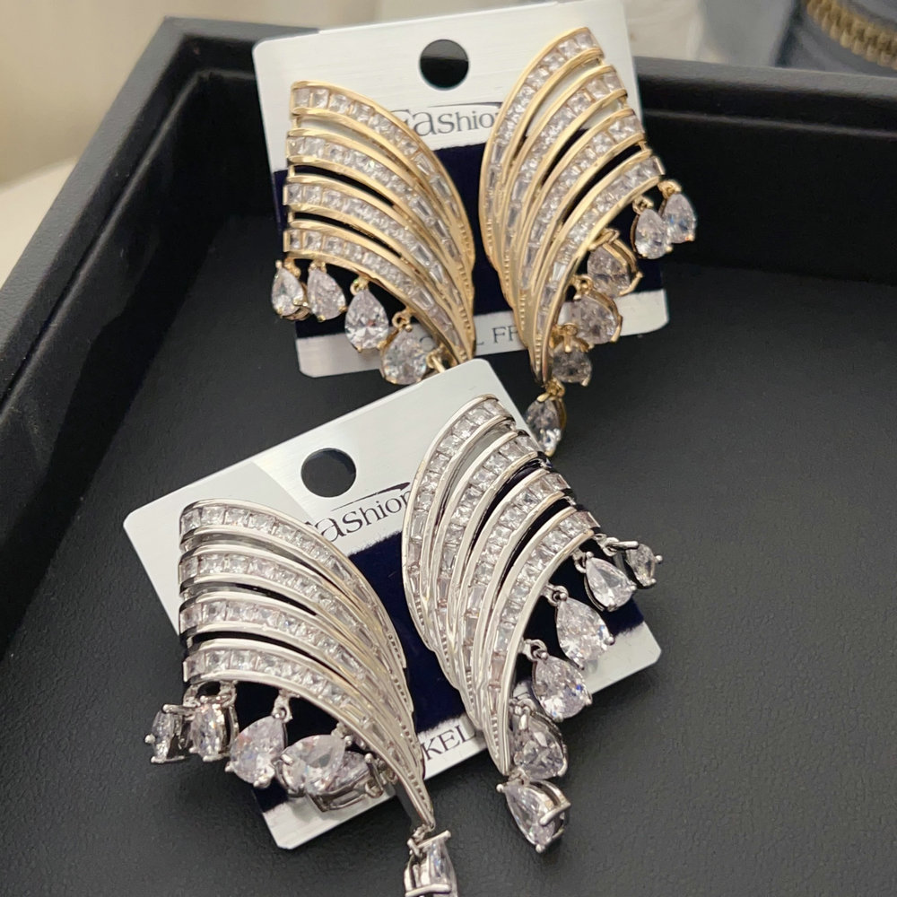 Chunky zircon fine earrings