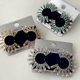 Pave fan earrings