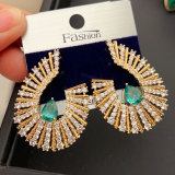 Pave zircon s shape earrings