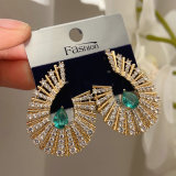Pave zircon s shape earrings