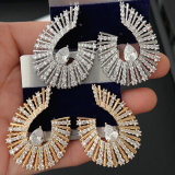 Pave zircon s shape earrings
