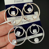 Round zircon earrings