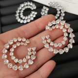 Pave zircon heart earrings