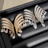 Chunky zircon fine earrings