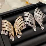 Chunky zircon fine earrings