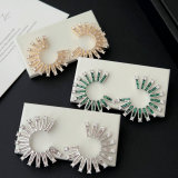 Pave fan earrings